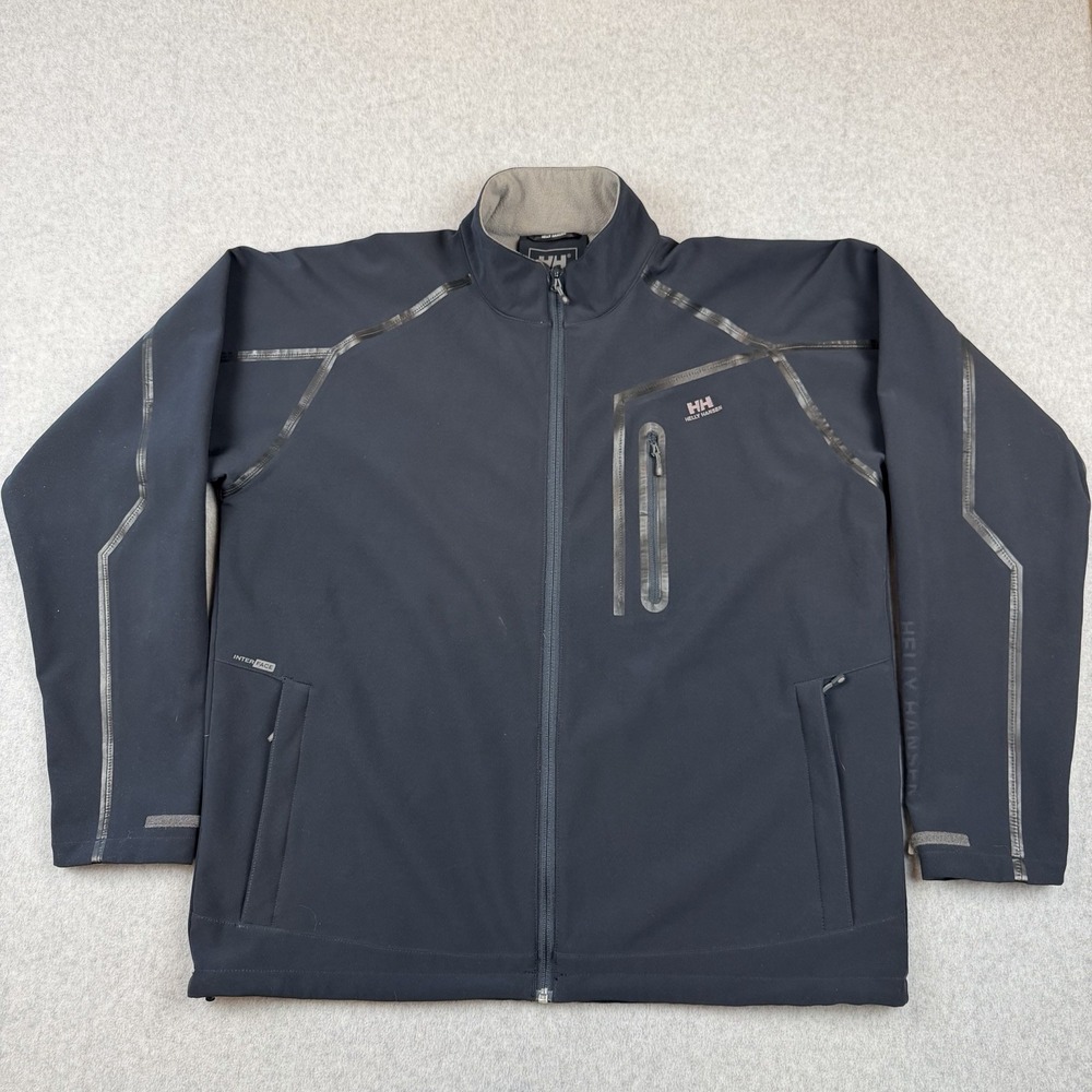 Helly Hansen Jacket Men XL Black Paramount Softshell Interface Full Zip hiking